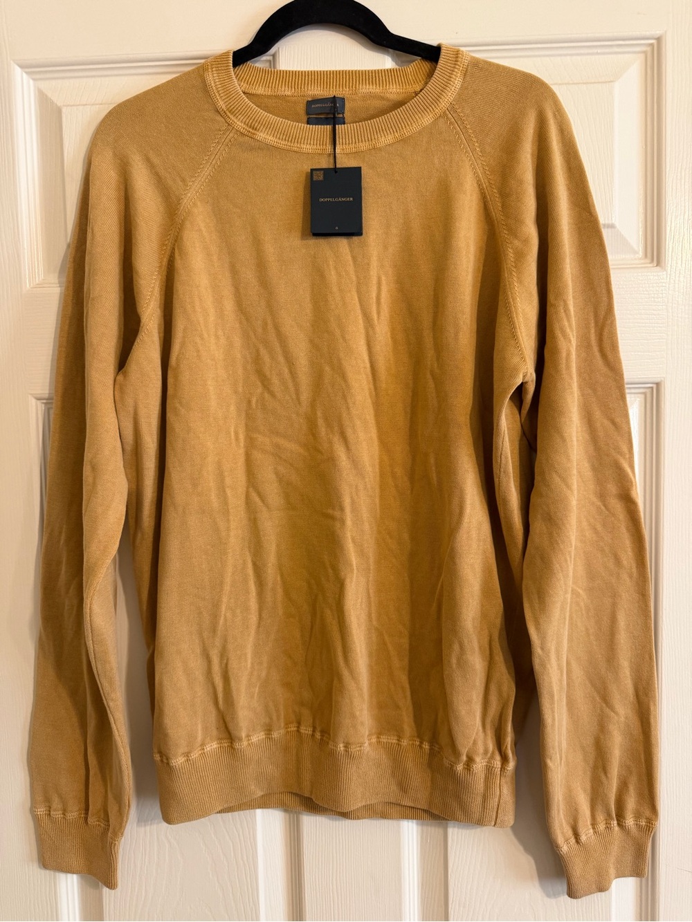NWT Doppelgänger Ochre Yellow Knit Crewneck Sweater